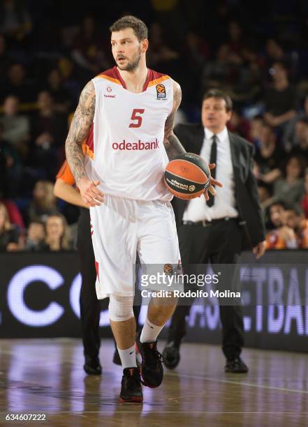 Vladimir Micov, #5 of Galatasaray Odeabank Istanbul in action during the 2016/2017 Turkish Airlines EuroLeague Regular Season Round 22 game between...