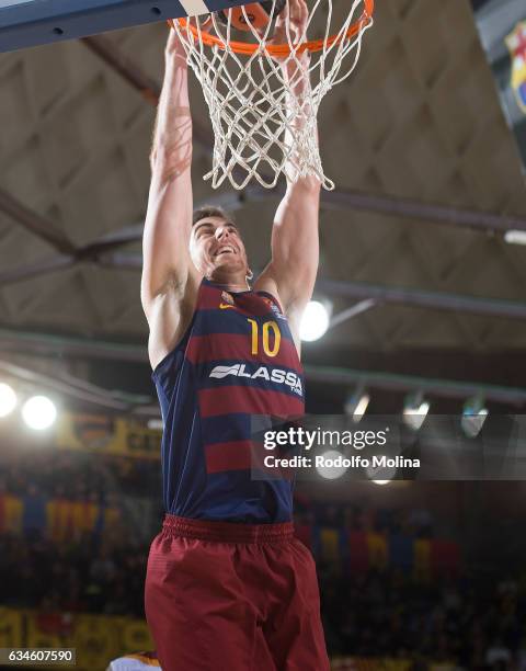 Victor Claver, #10 of FC Barcelona Lassa in action during the 2016/2017 Turkish Airlines EuroLeague Regular Season Round 22 game between FC Barcelona...