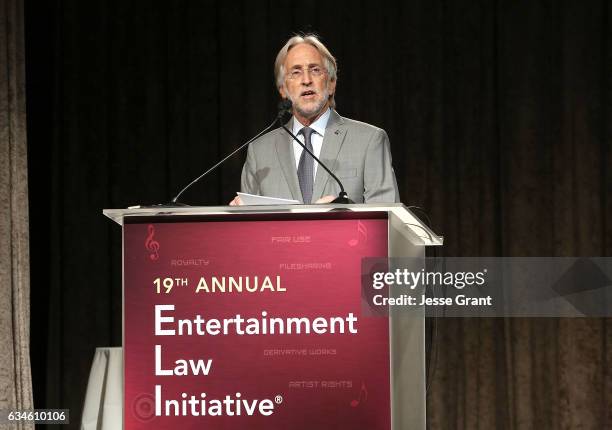 The Recording Academy CEO and President Neil Portnow attends the 59th GRAMMY Awards - Entertainment Law Initiative on February 10, 2017 in Beverly...