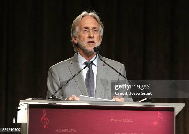 The Recording Academy CEO and President Neil Portnow attends the 59th GRAMMY Awards - Entertainment Law Initiative on February 10, 2017 in Beverly...