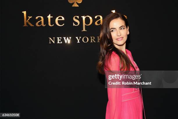 Actress Camilla Belle poses at kate spade new york Spring 2017 Fashion Presentation at Russian Tea Room on February 10, 2017 in New York City.