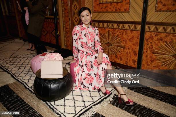 Actress Fala Chen poses at kate spade new york Spring 2017 Fashion Presentation at Russian Tea Room on February 10, 2017 in New York City.
