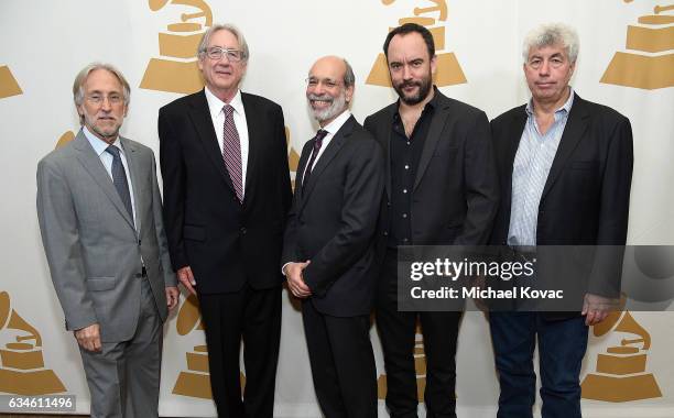 National Academy of Recording Arts and Sciences President Neil Portnow, attorney Henry W. Root, honoree Elliot Groffman, musician Dave Matthews, and...