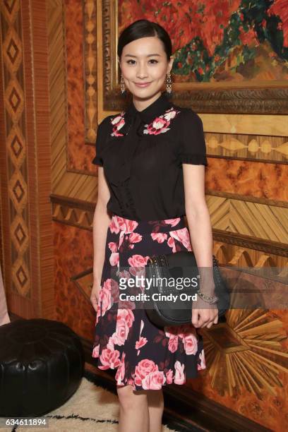 Actress Fala Chen poses at kate spade new york Spring 2017 Fashion Presentation at Russian Tea Room on February 10, 2017 in New York City.