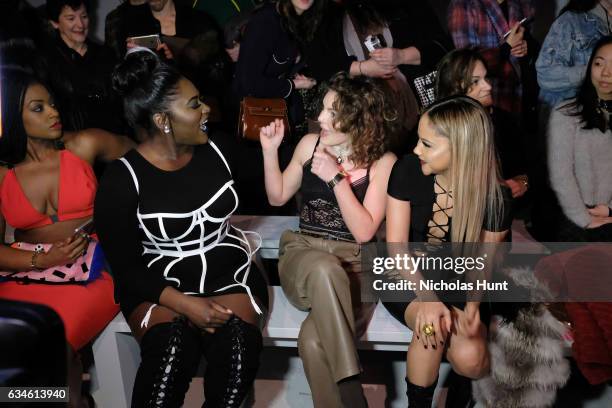Danielle Brooks, Camren Bicondova and Kat DeLuna attend the Chromat collectionfront row during, New York Fashion Week: The Shows at Gallery 3,...