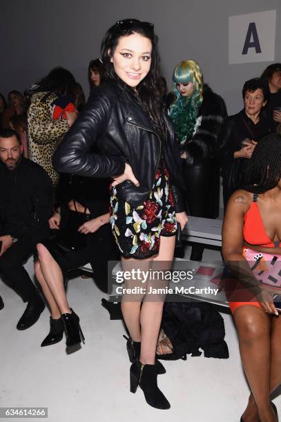 Meredith O'Connor attends the Chromat collection Front Row during, New York Fashion Week: The Shows at Gallery 3, Skylight Clarkson Sq on February...