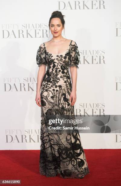 Dakota Johnson attends the "Fifty Shades Darker" - UK Premiere on February 9, 2017 in London, United Kingdom.