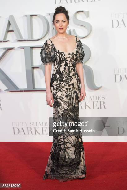 Dakota Johnson attends the "Fifty Shades Darker" - UK Premiere on February 9, 2017 in London, United Kingdom.
