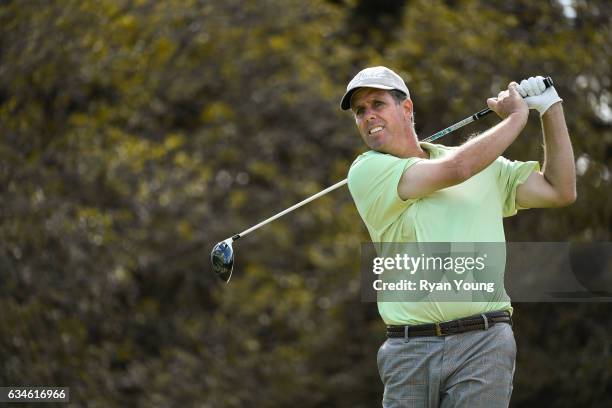 Doug Garwood tees off on the ninth hole during the first round of the PGA TOUR Champions Allianz Championship at The Old Course at Broken Sound on...