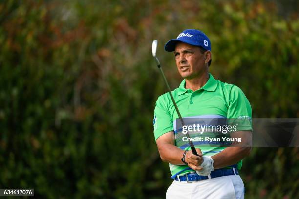 Tom Pernice Jr. Tees off on the 16th hole during the first round of the PGA TOUR Champions Allianz Championship at The Old Course at Broken Sound on...