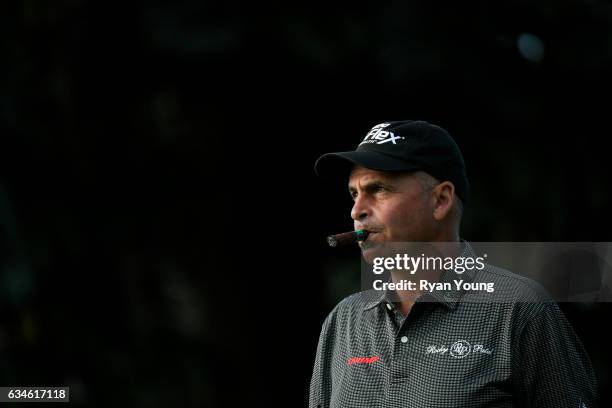 Rocco Mediate walks off the tee of the 16th hole during the first round of the PGA TOUR Champions Allianz Championship at The Old Course at Broken...