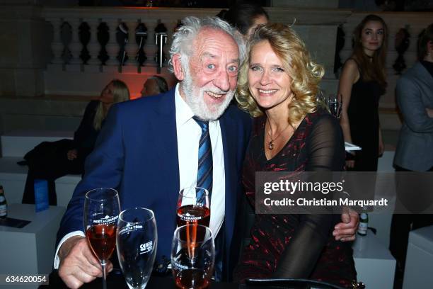 Dieter Hallervorden and Elena Blume attend the Blue Hour Reception hosted by ARD during the 67th Berlinale International Film Festival Berlin on...