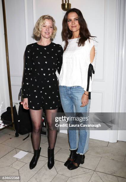 Gretchen Mol and Katie Homes attend the Club Monaco Presentation during February 2017 New York Fashion Week at Club Monaco Fifth Avenue on February...