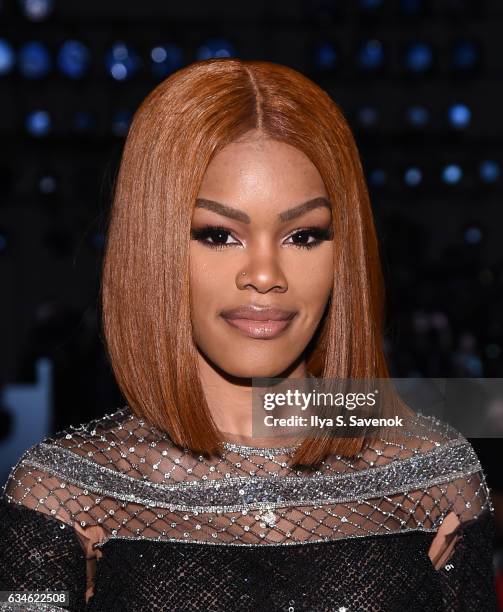 Teyana Taylor attends the Pamella Roland fashion show during New York Fashion Week at Pier 59 Studios on February 10, 2017 in New York City.