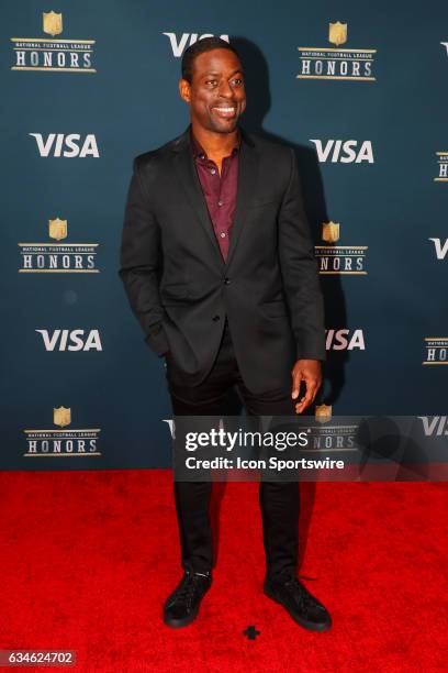 Sterling K Brown on the Red Carpet at the 2017 NFL Honors on February 04 at the Wortham Theater Center in Houston, Texas.