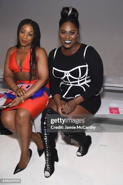 Danielle Brooks and a guest attend the Chromat collection front row during New York Fashion Week: The Shows at Gallery 3, Skylight Clarkson Sq on...