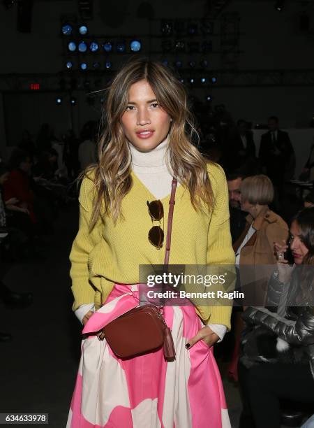 Model Rocky Barnes attends the Pamella Roland Fashion Show during New York Fashion Week at Pier 59 Studios on February 10, 2017 in New York City.