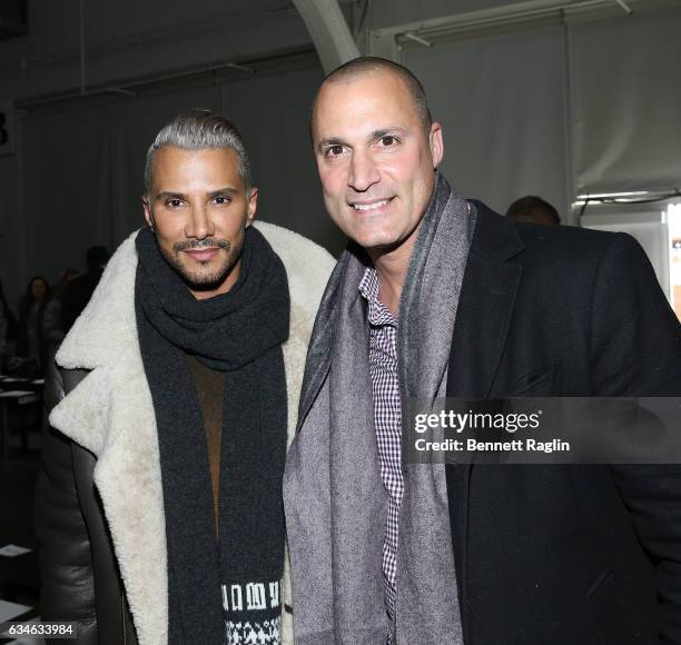 Jay Manuel and Nigel Barker attend the Pamella Roland Fashion Show during New York Fashion Week at Pier 59 Studios on February 10, 2017 in New York...