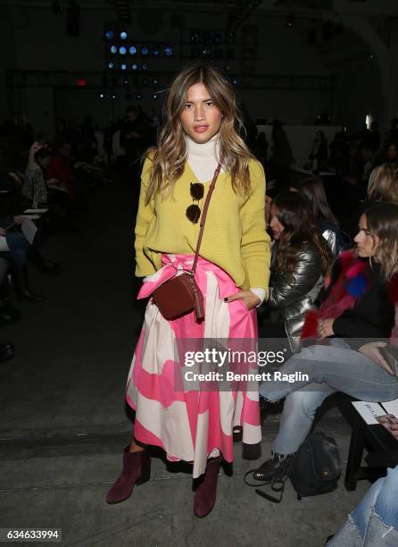 Model Rocky Barnes attends the Pamella Roland Fashion Show during New York Fashion Week at Pier 59 Studios on February 10, 2017 in New York City.