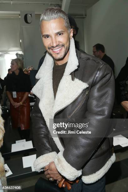 Jay Manuel attends front row of the Pamella Roland show during New York Fashion Week at Pier 59 Studios on February 10, 2017 in New York City