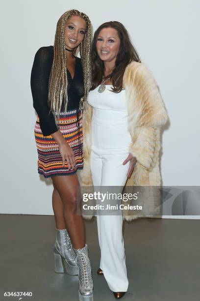 Lion Babe and Vanessa Williams Attends front row of the Pamella Roland show during New York Fashion Week at Pier 59 Studios on February 10, 2017 in...