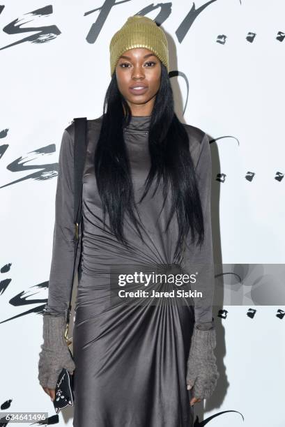 Model Eugena Washington at the F Is For... Fendi Launch Party at Seaport District NYC on February 10, 2017 in New York City.