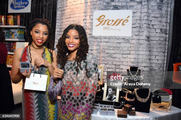 Recording artists Chloe Bailey and Halle Bailey and attend GRAMMY Gift Lounge during the 59th GRAMMY Awards at STAPLES Center on February 10, 2017 in...