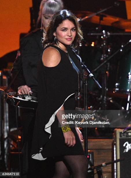 Singer Norah Jones performs onstage during MusiCares Person of the Year honoring Tom Petty at the Los Angeles Convention Center on February 10, 2017...