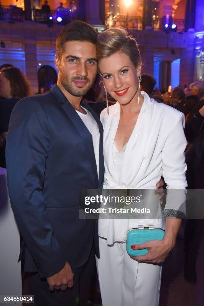 Wolke Hegenbarth and her boyfriend Oliver Vaid attend the Blue Hour Reception hosted by ARD during the 67th Berlinale International Film Festival...