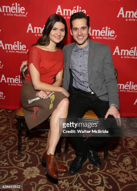 Phillipa Soo and Adam Chanler-Berat attend the "Amelie" Broadway Musical Sneak Peek Concert at the Cutting Room on February 10, 2017 in New York City.