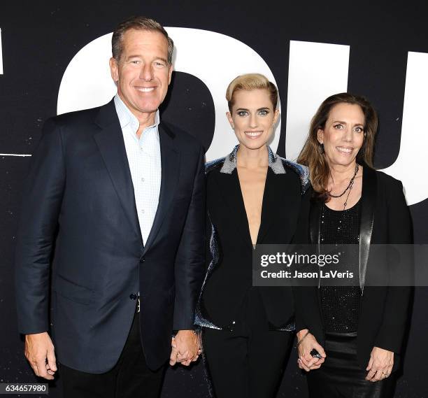 Brian Williams, Allison Williams and Jane Stoddard Williams attend a screening of "Get Out" at Regal LA Live Stadium 14 on February 10, 2017 in Los...