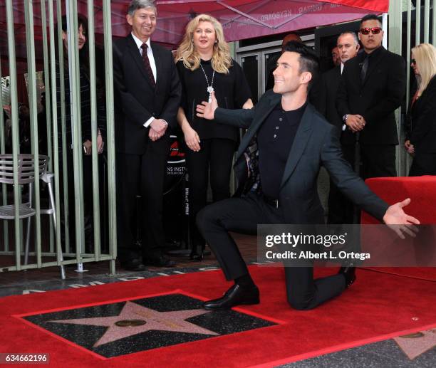 Adam Levine Honored With Star On The Hollywood Walk Of Fame on February 10, 2017 in Hollywood, California.