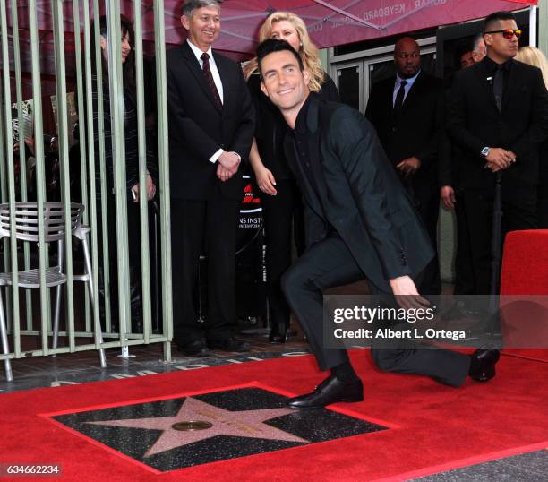 Adam Levine Honored With Star On The Hollywood Walk Of Fame on February 10, 2017 in Hollywood, California.