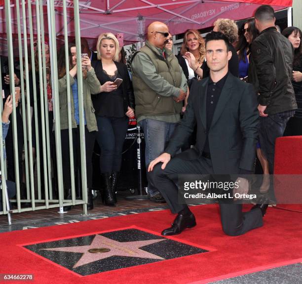 Adam Levine Honored With Star On The Hollywood Walk Of Fame on February 10, 2017 in Hollywood, California.