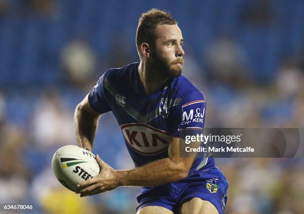 Matt Frawley of the Bulldogs in action during the NRL Trial match between the Canterbury Bulldogs and the Penrith Panthers at Belmore Sports Ground...