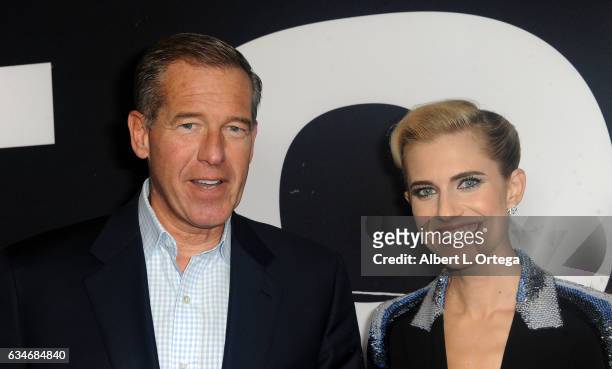 Newscaster Brian Williams and actress/daughter Allison Williams arrive for the Screening Of Universal Pictures' "Get Out" held at Regal LA Live...