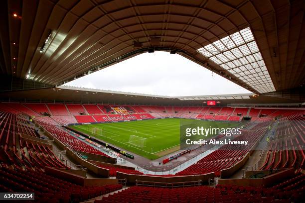 General view of the stadium prior to the Premier League match between Sunderland and Southampton at Stadium of Light on February 11, 2017 in...