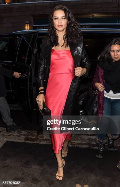 Model Adriana Lima is seen arriving to the Jason Wu collection during, New York Fashion Week at The St. Regis on February 10, 2017 in Philadelphia,...