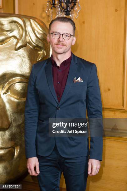 Simon Pegg attends BAFTA fellowship lunch at The Savoy Hotel on February 11, 2017 in London, United Kingdom.