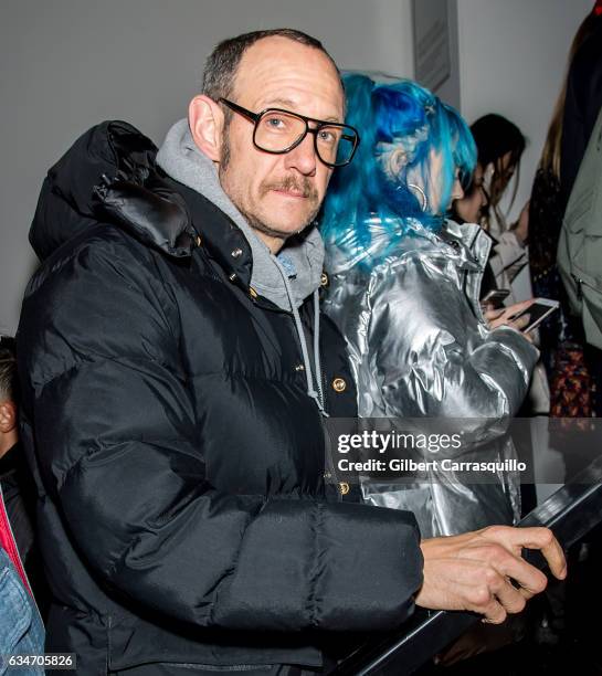 Terry Richardson is seen leaving the Jeremy Scott collection during, New York Fashion Week: The Shows at Gallery 1, Skylight Clarkson Sq on February...