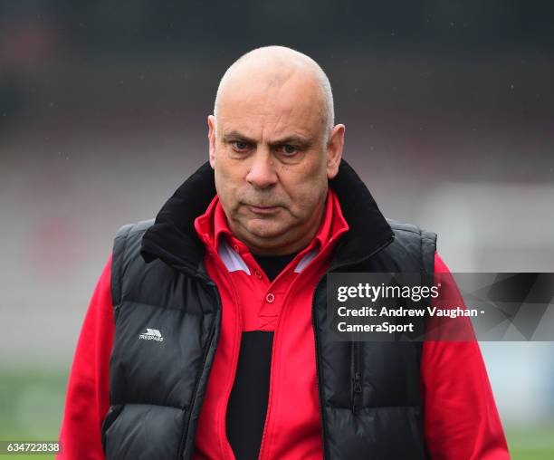 Woking manager Garry Hill during the Vanarama National League match between Lincoln City and Woking at Sincil Bank Stadium on February 11, 2017 in...