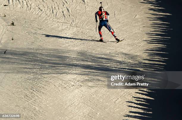 Emil Hegle Svendsen of Norway in action during the men's 10km sprint competition of the IBU World Championships Biathlon 2017 at the Biathlon Stadium...