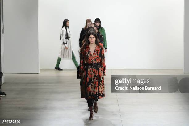 Models walk the runway for the Creatures of the Wind collection during, New York Fashion Week: The Shows at Gallery 2, Skylight Clarkson Sq on...