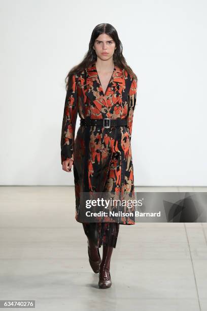 Model walks the runway for the Creatures of the Wind collection during, New York Fashion Week: The Shows at Gallery 2, Skylight Clarkson Sq on...