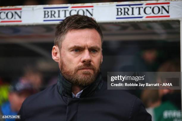 Graham Alexander head coach / manager of Scunthorpe United during the Sky Bet League One match between Scunthorpe United and Shrewsbury Town at...