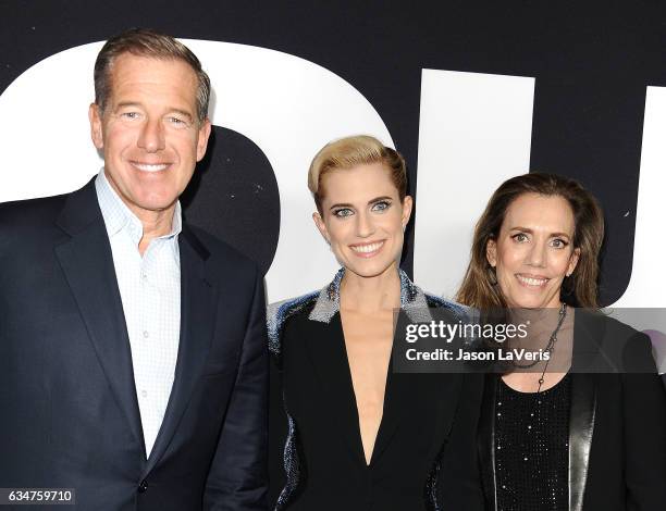 Brian Williams, Allison Williams and Jane Stoddard Williams attend a screening of "Get Out" at Regal LA Live Stadium 14 on February 10, 2017 in Los...