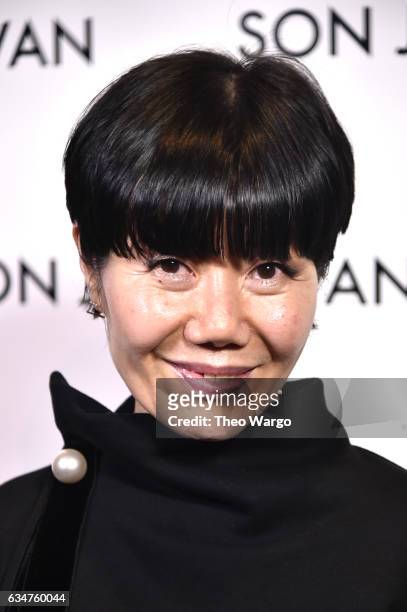 Designer Son Jung Wan poses backstage for the Son Jung Wan collection during, New York Fashion Week: The Shows at Gallery 3, Skylight Clarkson Sq on...
