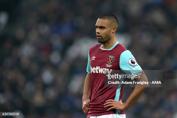 Winston Reid of West Ham United during the Premier League match between West Ham United and West Bromwich Albion at London Stadium on February 11,...