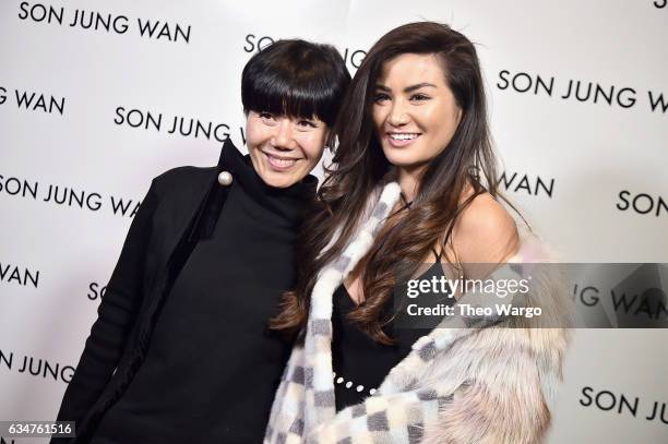 Designer Son Jung Wan and Caila Quinn opse backstage for the Son Jung Wan collection during, New York Fashion Week: The Shows at Gallery 3, Skylight...