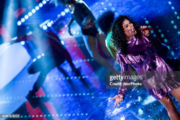 Karen Harding attends the fourth night of the 67th Sanremo Festival 2017 at Teatro Ariston on February 10, 2017 in Sanremo, Italy.
